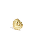 Bague statement en forme de cœur ornée de motifs et de pétales de fleurs