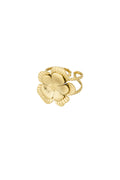 Bague avec grande fleur réglable - dorée
