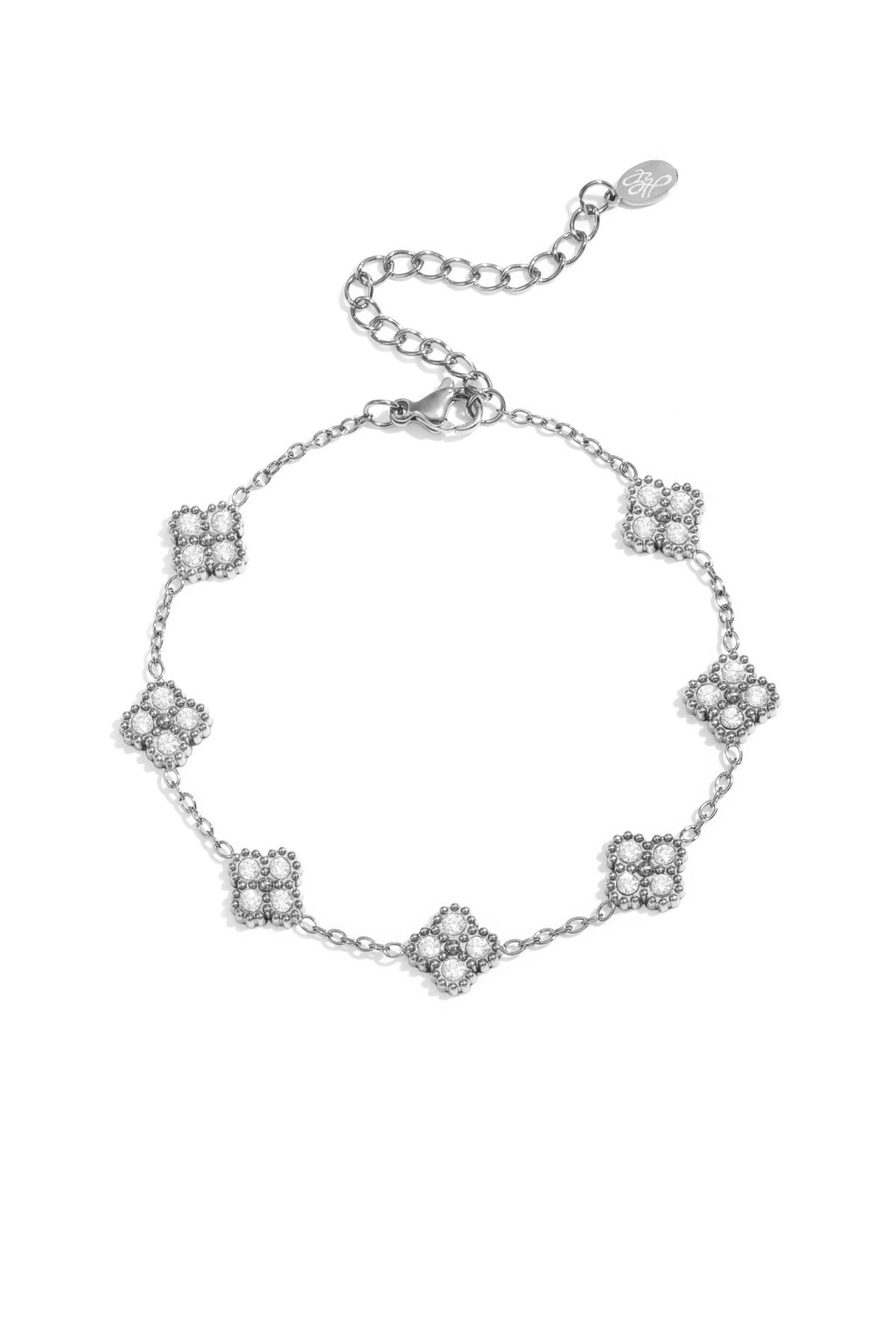 Elegant All-Fit Zircon Charm Bracelet - Silver & Gold