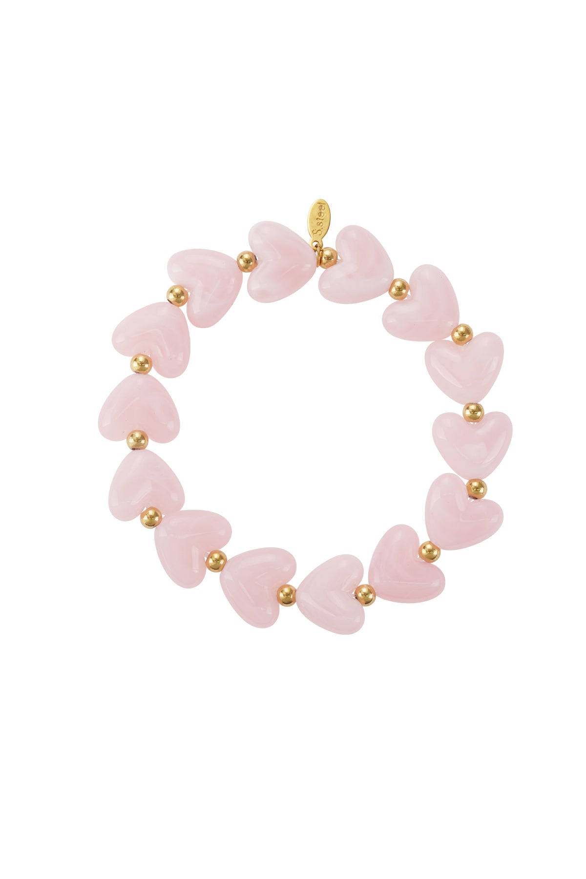 Elastic heart beaded bracelet