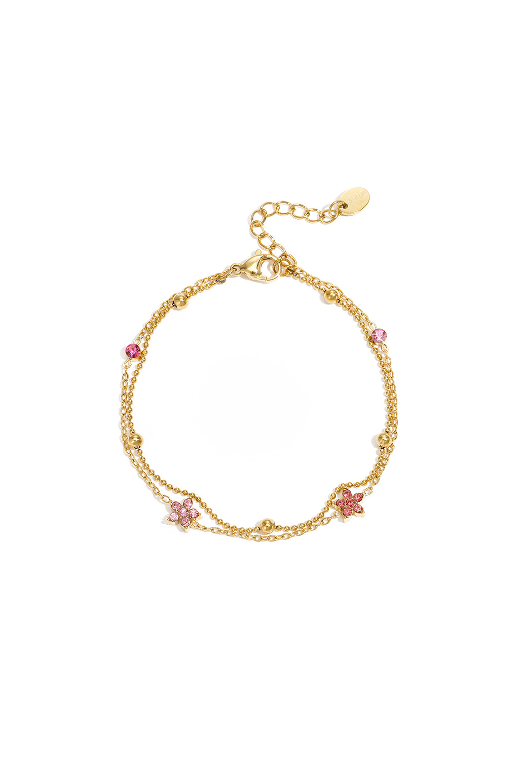 Bracelet orné de pierres colorées et de fleurs