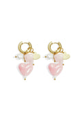 Earrings with beads and heart charms