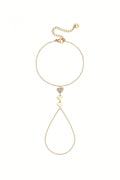 Elegant Heart Hand Chain - All Fit, Rhinestone Charm