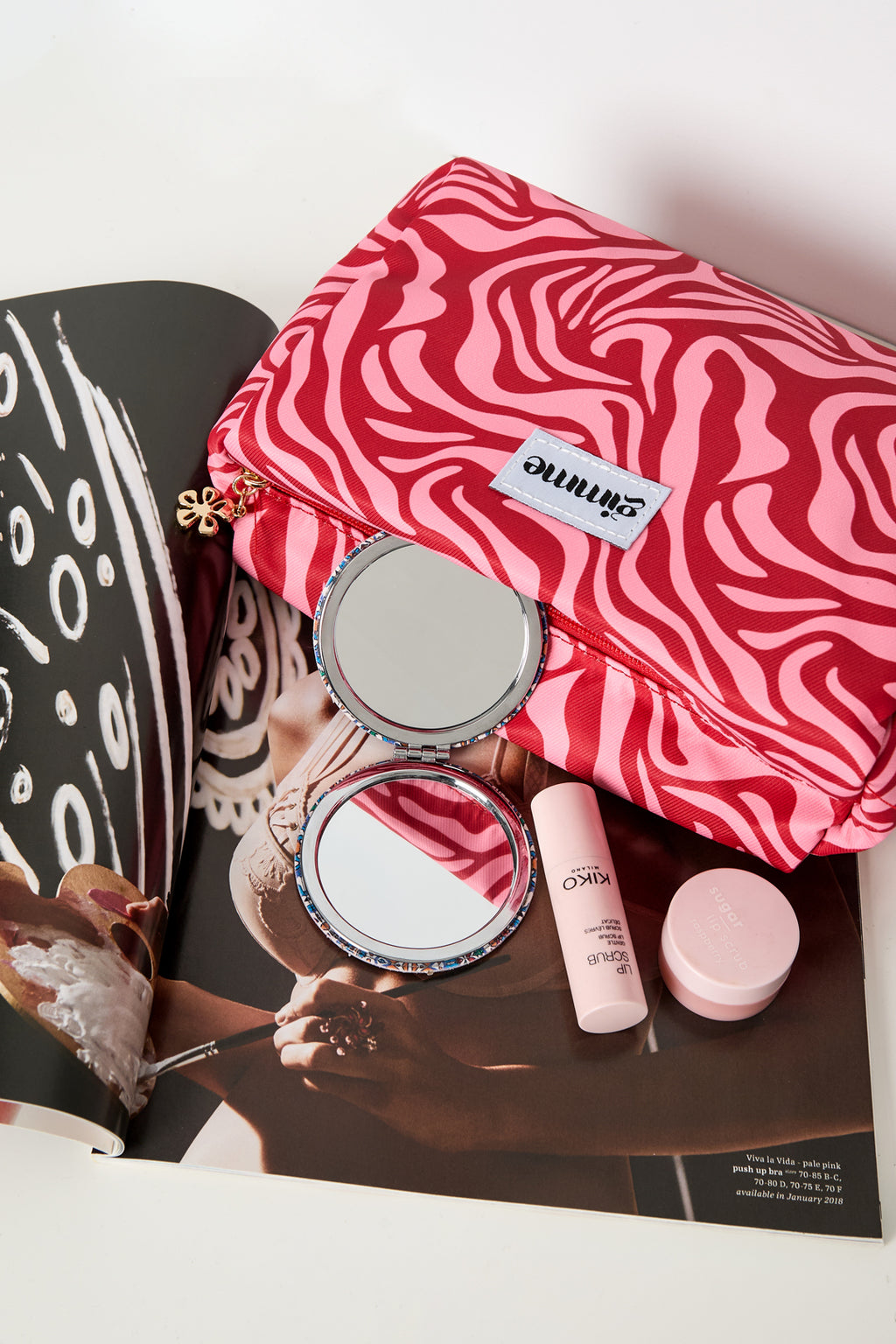 Trousses de maquillage de couleurs mélangées, accessoires quotidiens décontractés en polyester