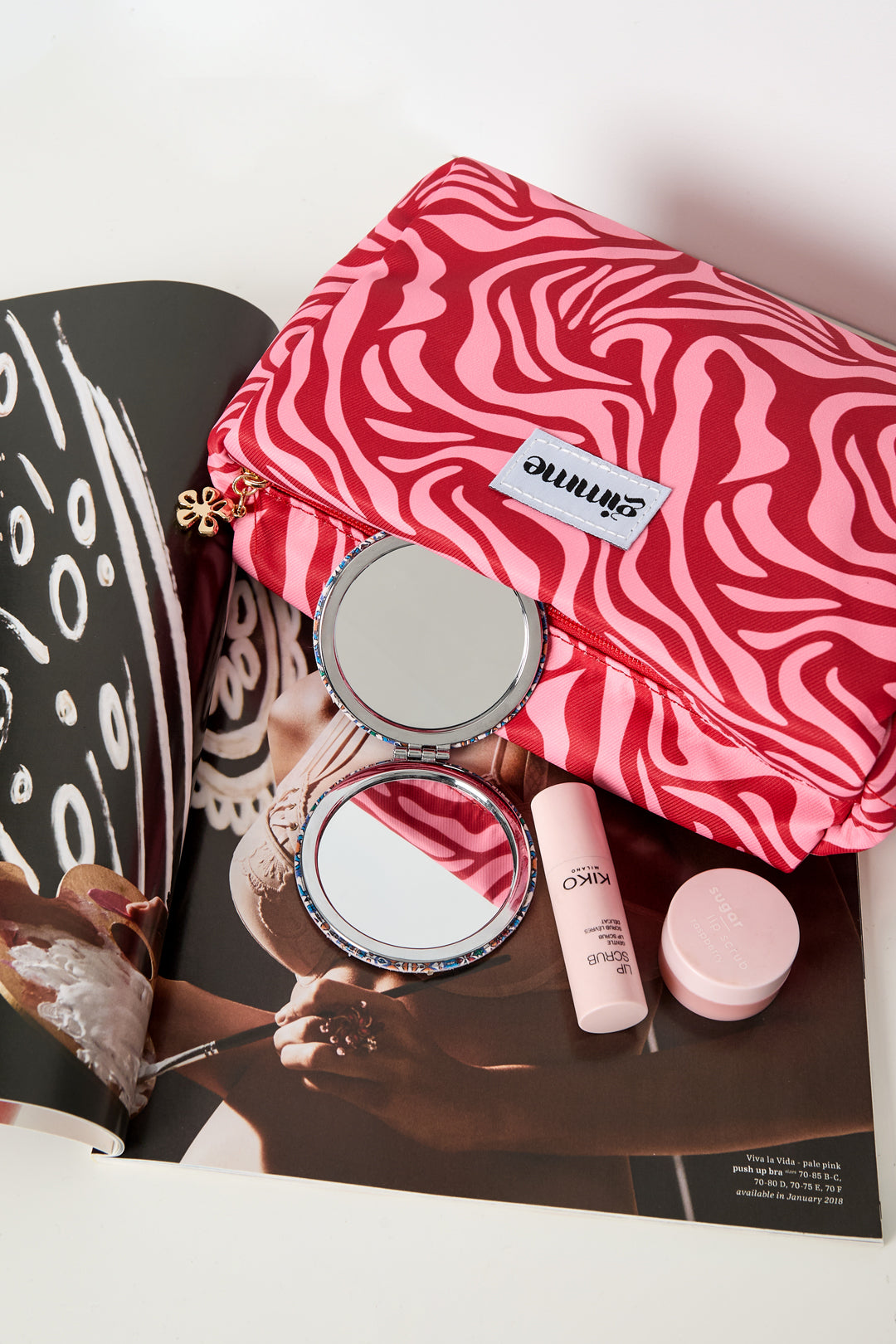 Trousses de maquillage de couleurs mélangées, accessoires quotidiens décontractés en polyester