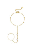 Elegant Silver & Gold Hand Chain for Women