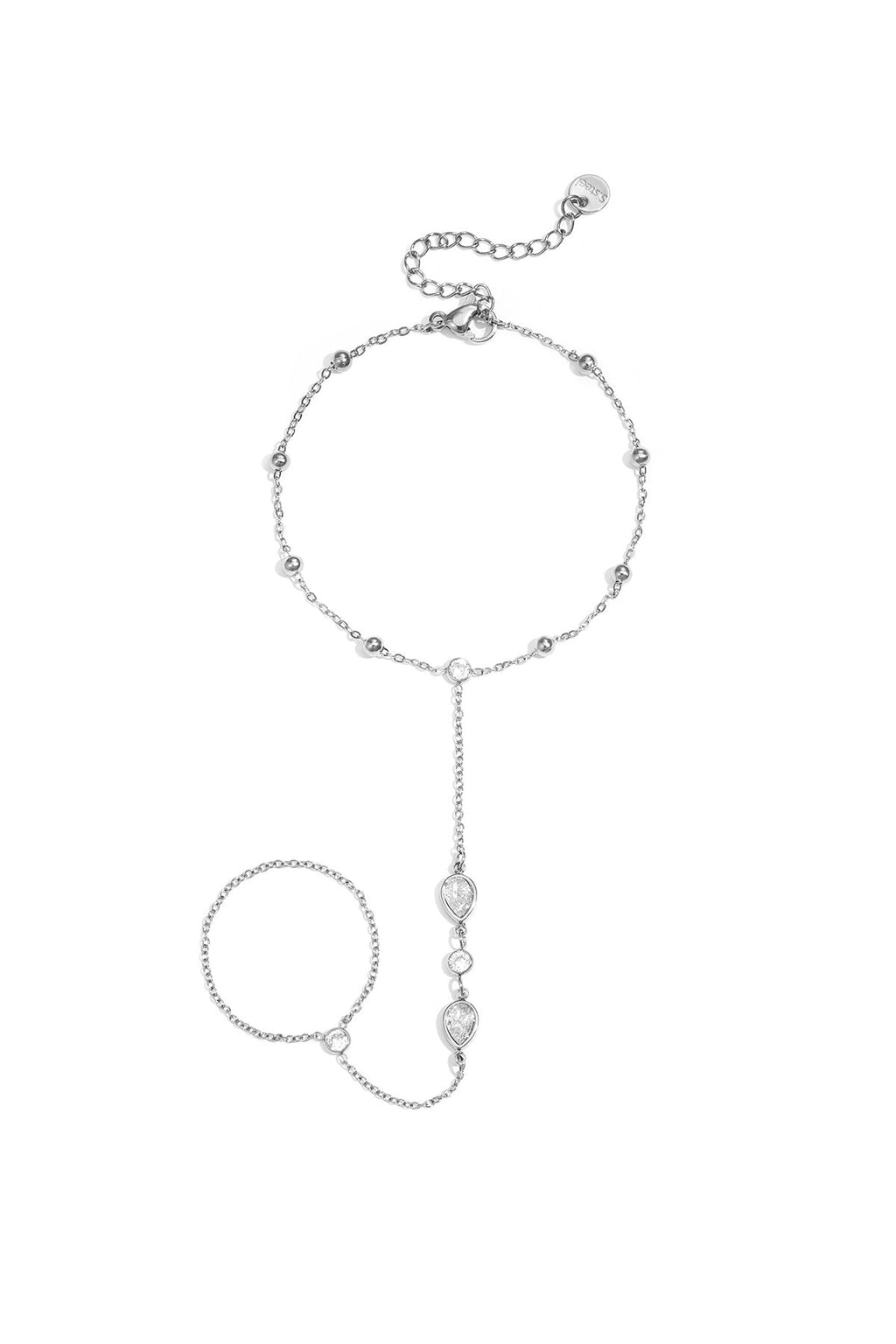 Elegant Silver & Gold Hand Chain for Women
